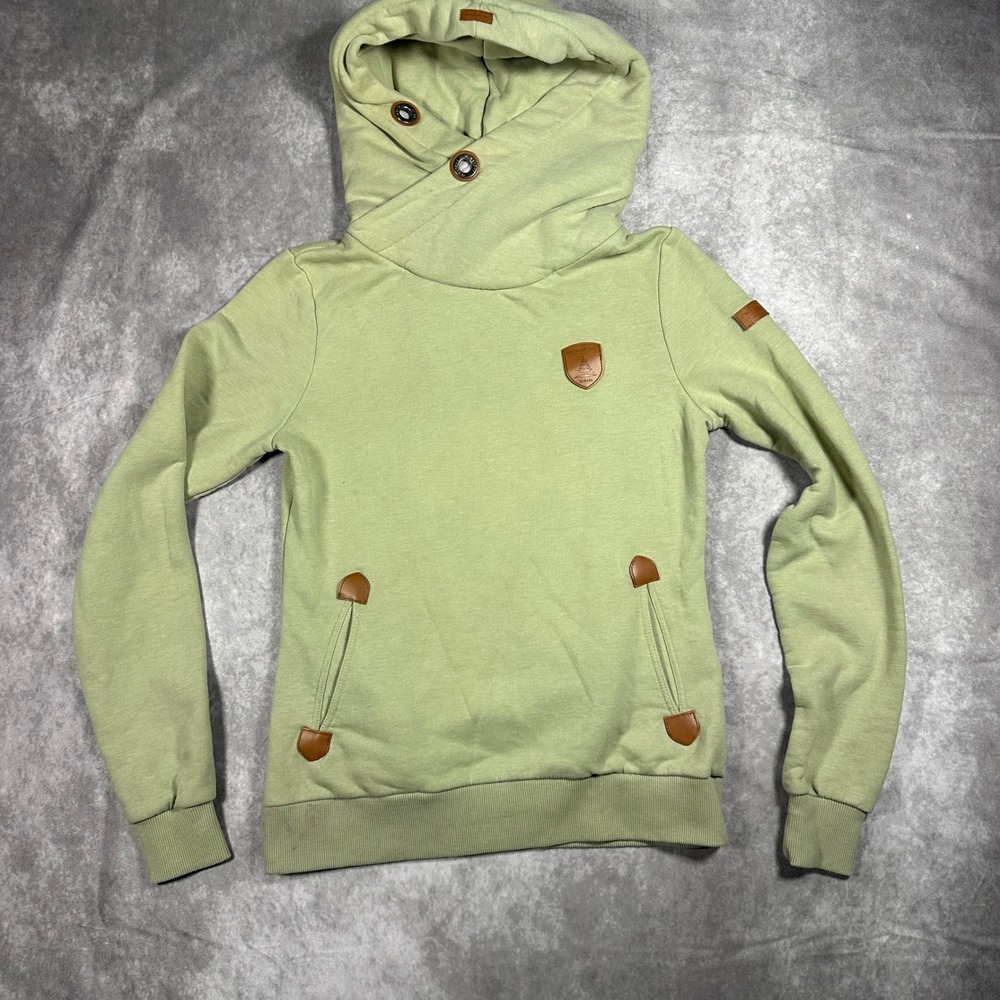 Wanakome Adventure Mfg Co Mens Sage Green Cowl Neck Hoodie Sweatshirt Small